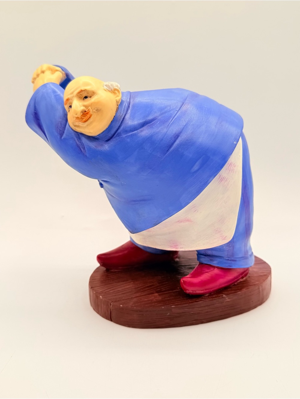 Vintage 2004 Mimi Resin Man Wine Bottle Holder Figurine Signed Novelty Decor